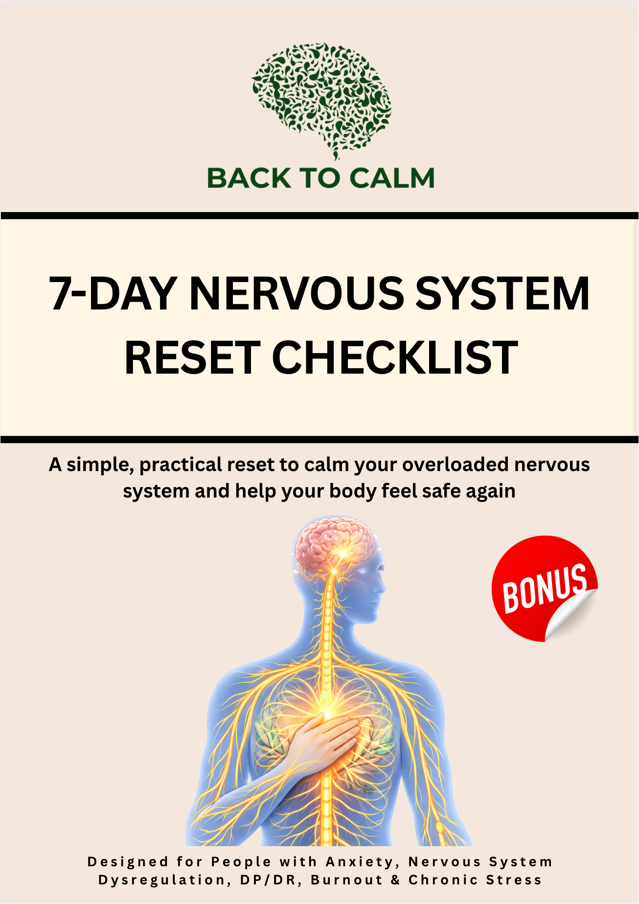BACK TO CALM - A Recovery Guide from Chronic Anxiety and Overwhelmed Nervous System