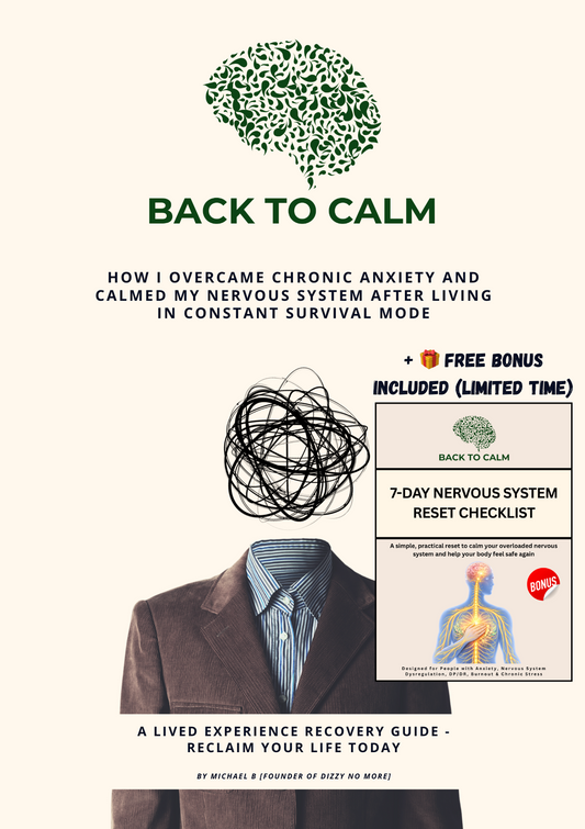 BACK TO CALM ebook cover - recovery guide for chronic anxiety and nervous system overwhelm by Michael B