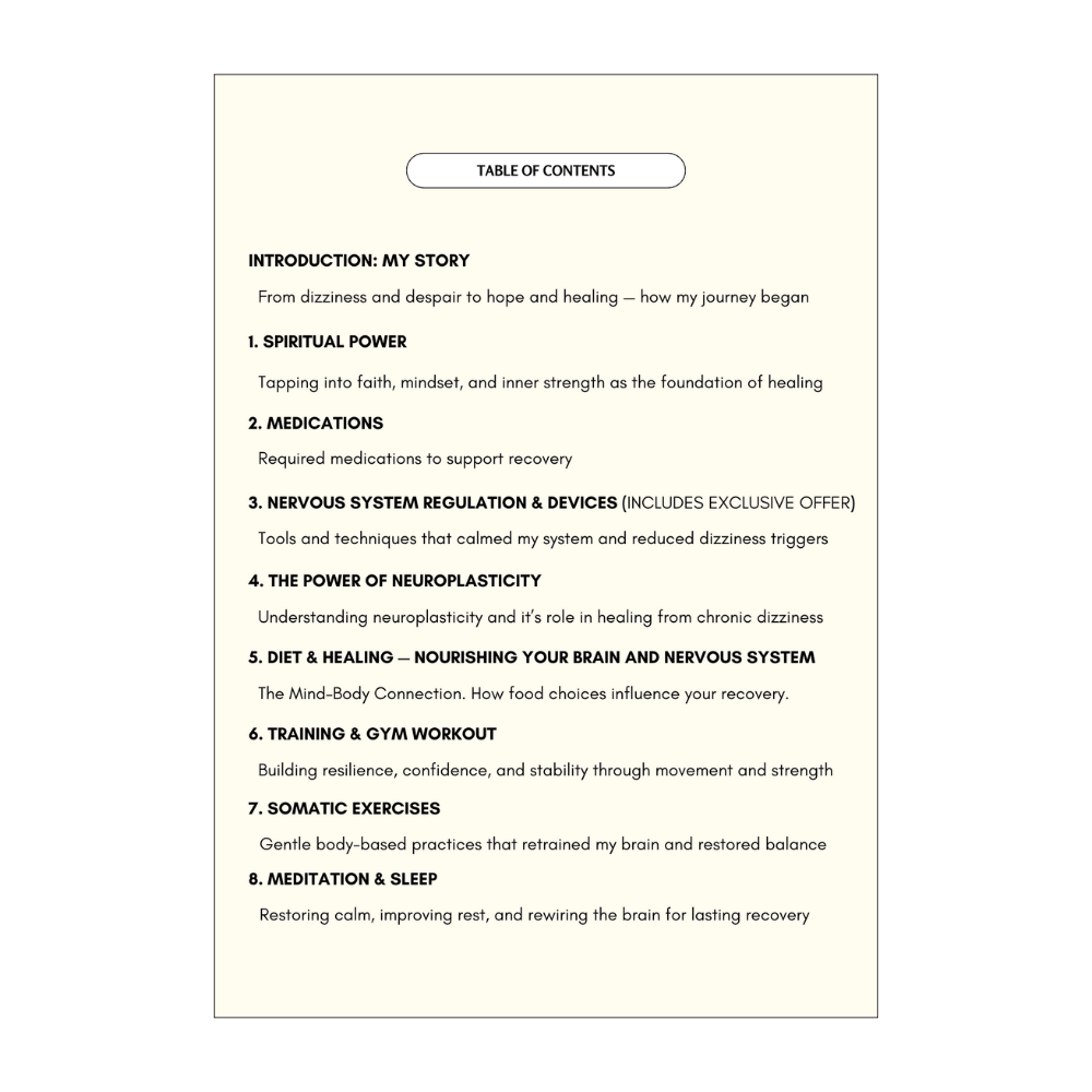 DIZZY NO MORE - How I Healed From PPPD, Vestibular Migraine and Chronic Dizziness (eBook)